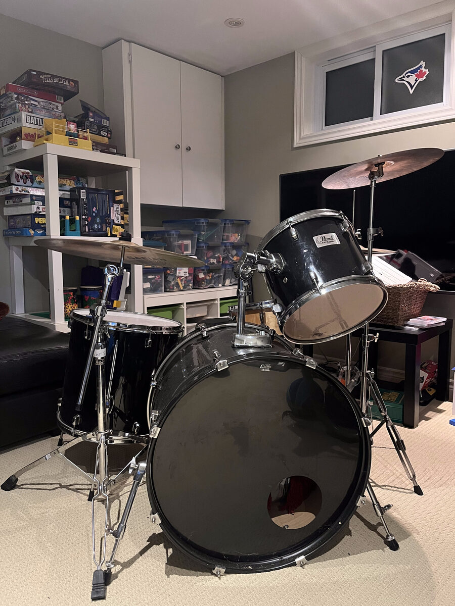 Freshly cleaned drum kit